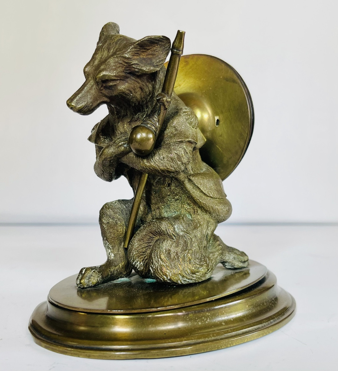 Renard aux cymbales en bronze 